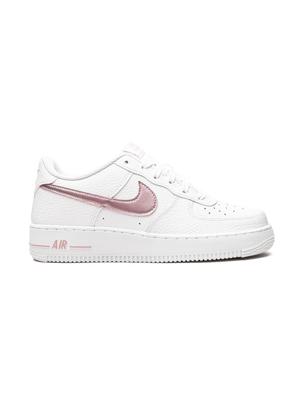 NIKE KIDS AIR FORCE 1 "WHITE/PINK GLAZE" SNEAKERS