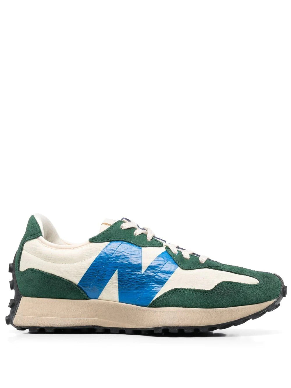 NEW BALANCE 327 TEAM LOW-TOP SUEDE SNEAKERS