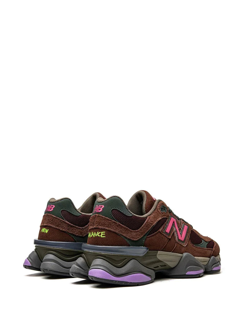 NEW BALANCE 9060 "RICH OAK/BURGUNDY" SNEAKERS