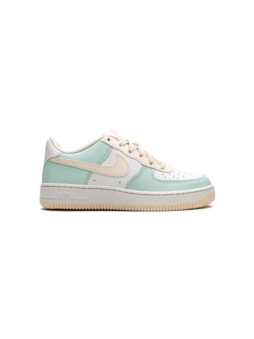 NIKE KIDS AIR FORCE 1 LOW "EMERALD RISE/GUAVA ICE/WHITE/PIBK SPELL" SNEAKERS